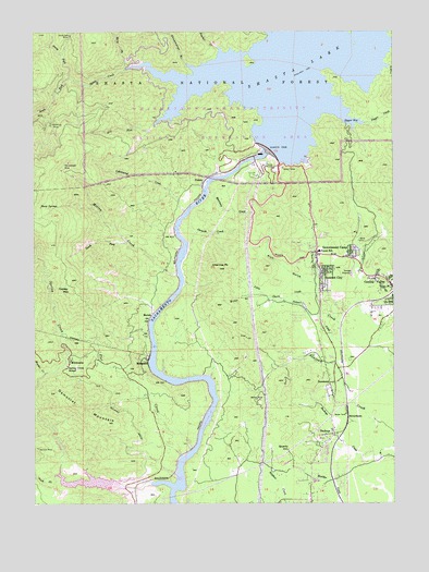 Shasta Dam, CA USGS Topographic Map