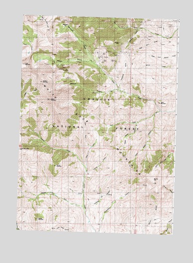 Shelly Mountain, ID USGS Topographic Map