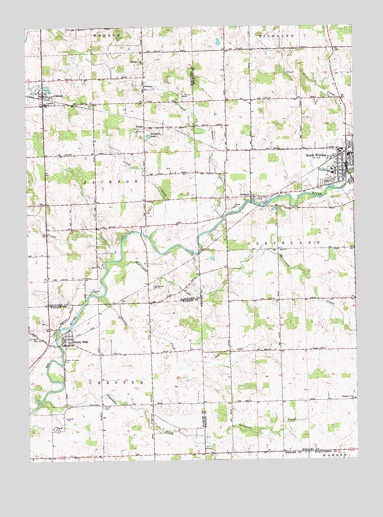 South Whitley West, IN USGS Topographic Map