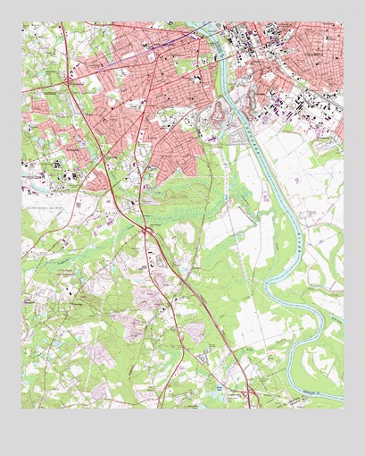 Southwest Columbia, SC USGS Topographic Map
