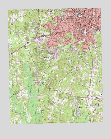 Southwest Durham, NC USGS Topographic Map