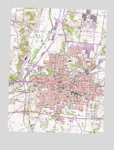Springfield, OH USGS Topographic Map