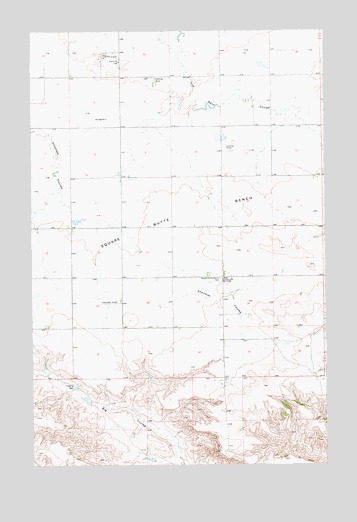Square Butte SE, MT USGS Topographic Map