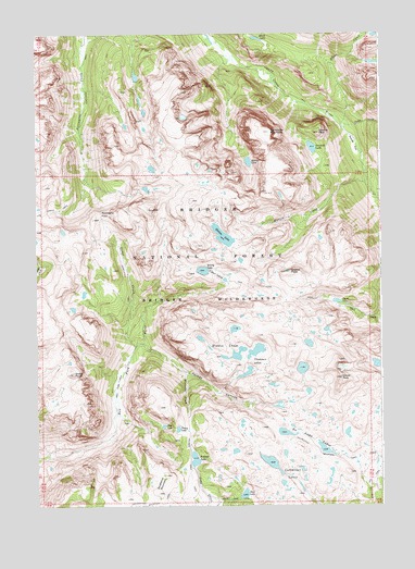 Squaretop Mountain, WY USGS Topographic Map