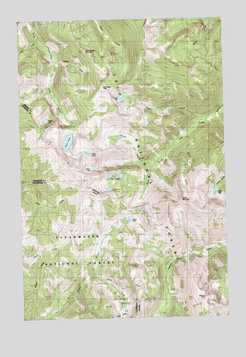 Straight Peak, MT USGS Topographic Map