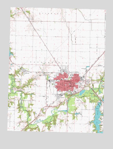 Taylorville, IL USGS Topographic Map