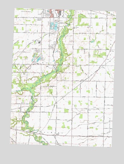 Tecumseh South, MI USGS Topographic Map