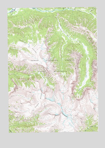 Thorofare Plateau, WY USGS Topographic Map