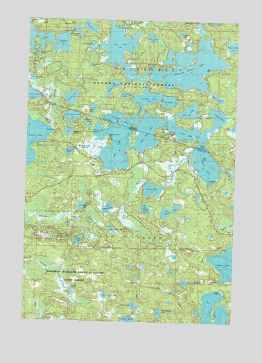 Thousand Island Lake, MI USGS Topographic Map