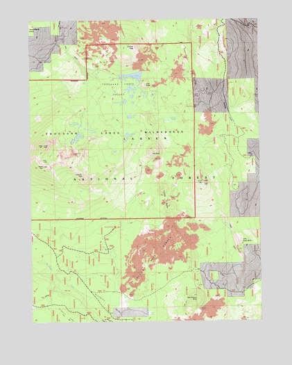 Thousand Lakes Valley, CA USGS Topographic Map