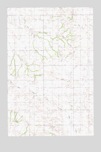 Three Buttes Creek East, MT USGS Topographic Map