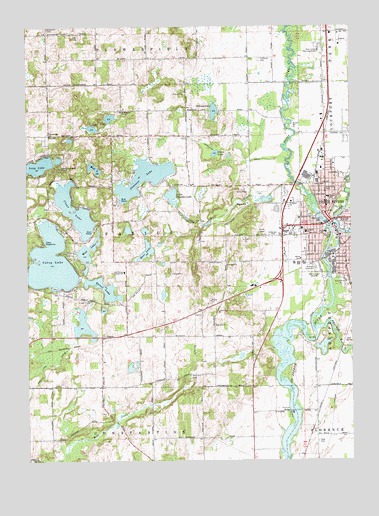 Three Rivers West, MI USGS Topographic Map