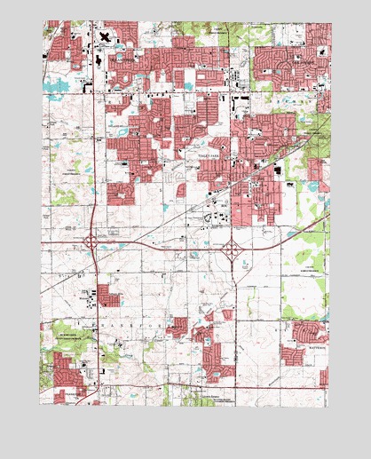 Tinley Park, IL USGS Topographic Map