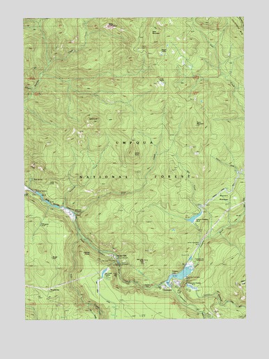 Toketee Falls, OR USGS Topographic Map