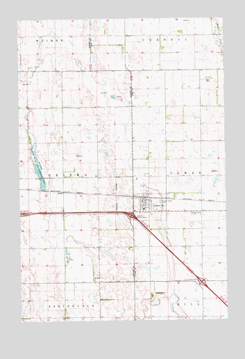 Tower City, ND USGS Topographic Map