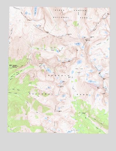 Triple Divide Peak, CA USGS Topographic Map