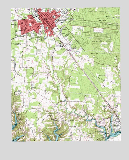 Tullahoma, TN USGS Topographic Map