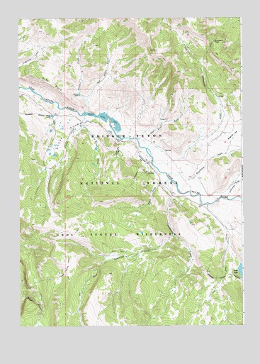 Upper Slide Lake, WY USGS Topographic Map