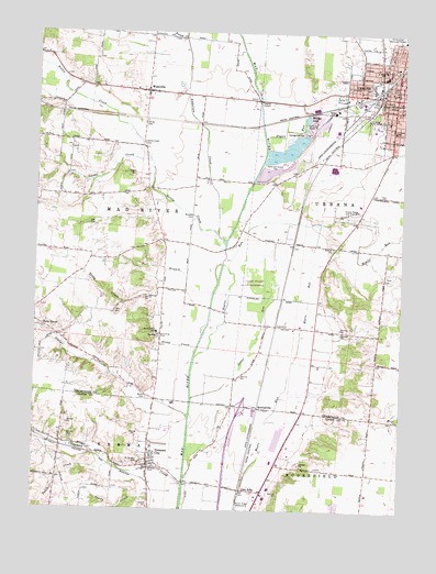 Urbana West, OH USGS Topographic Map