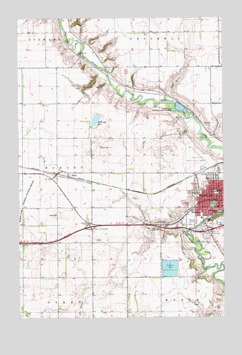 Valley City West, ND USGS Topographic Map