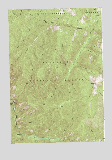 Vermilion Peak, ID USGS Topographic Map