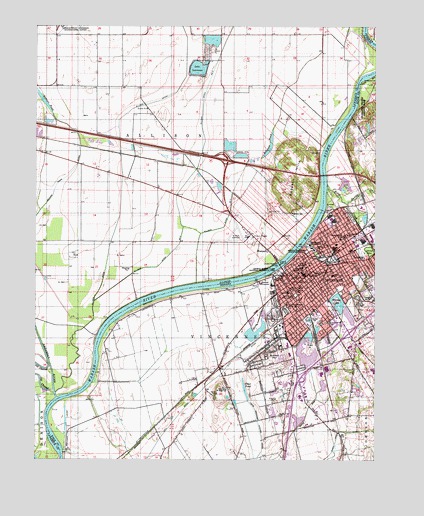 Vincennes, IN USGS Topographic Map
