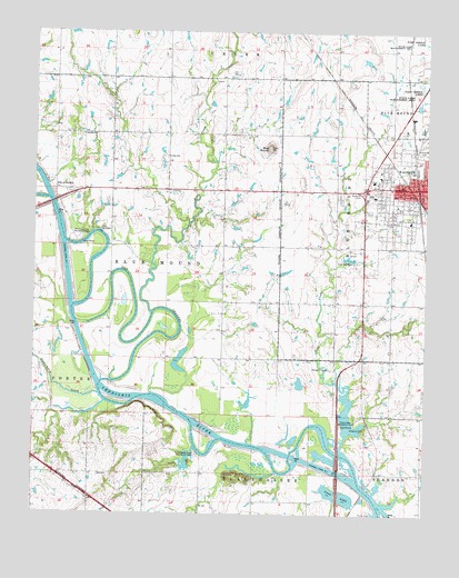 Wagoner West, OK USGS Topographic Map