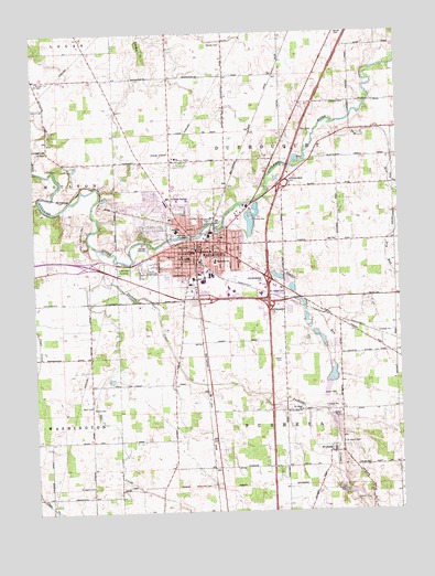 Wapakoneta, OH USGS Topographic Map
