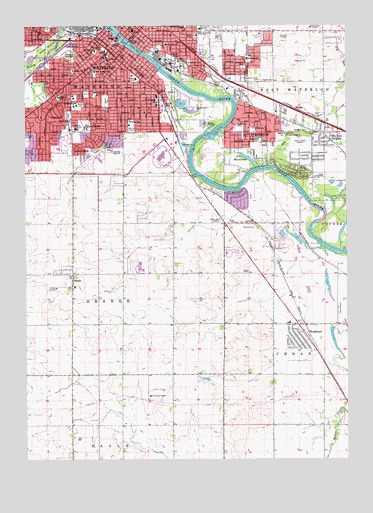 Waterloo South, IA USGS Topographic Map