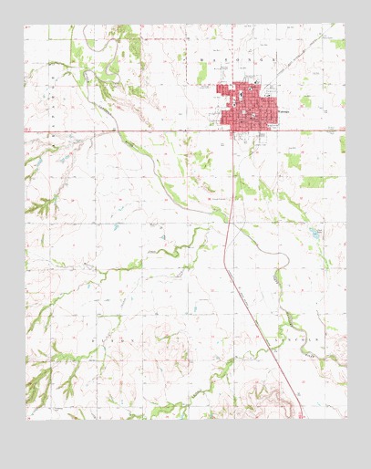 Watonga, OK USGS Topographic Map