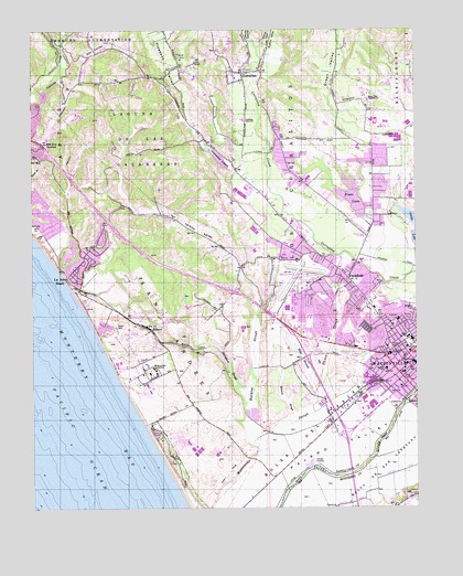 Watsonville West, CA USGS Topographic Map