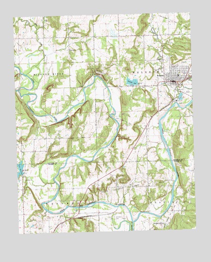 Weleetka, OK USGS Topographic Map