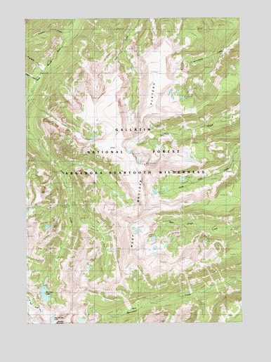 West Boulder Plateau, MT USGS Topographic Map