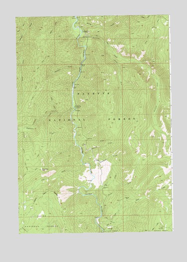 White Rock Peak, ID USGS Topographic Map