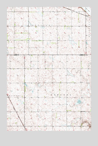 Bordulac SW, ND USGS Topographic Map