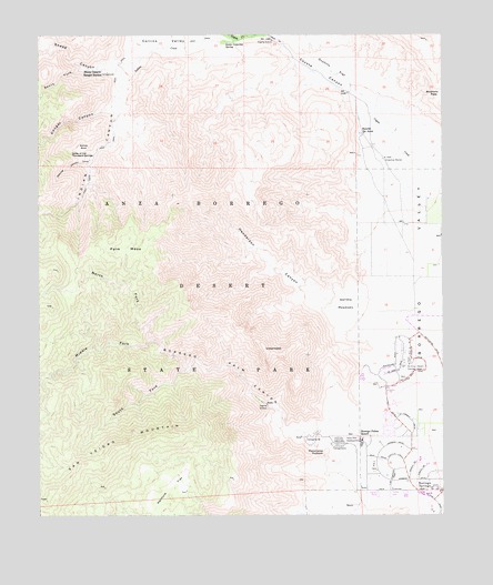Borrego Palm Canyon, CA USGS Topographic Map