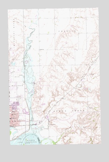 Williston East, ND USGS Topographic Map
