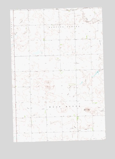 Wolf Butte, ND USGS Topographic Map