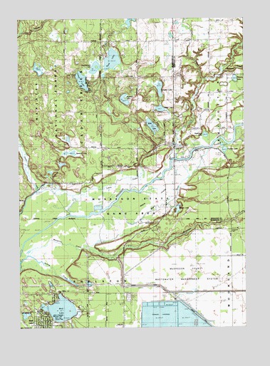 Wolf Lake, MI USGS Topographic Map