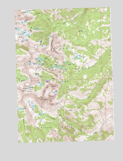 Boulder Chain Lakes, ID USGS Topographic Map