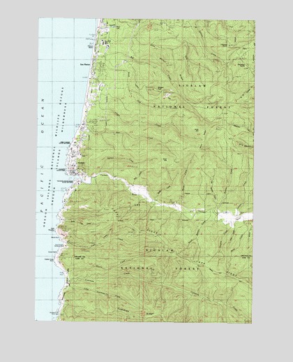 Yachats, OR USGS Topographic Map