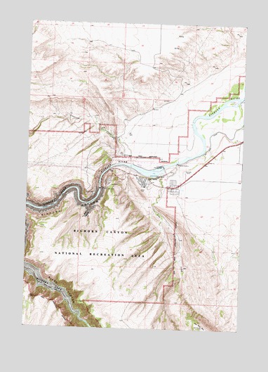 Yellowtail Dam, MT USGS Topographic Map