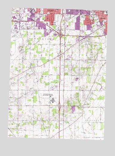 Ypsilanti West, MI USGS Topographic Map