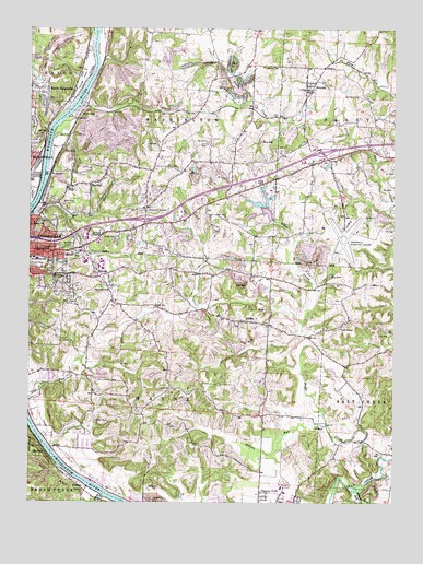 Zanesville East, OH USGS Topographic Map