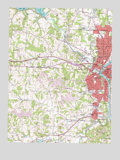 Zanesville West, OH USGS Topographic Map