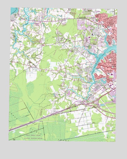 Bowers Hill, VA USGS Topographic Map
