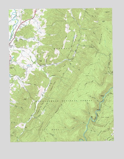 Beverly East, WV USGS Topographic Map