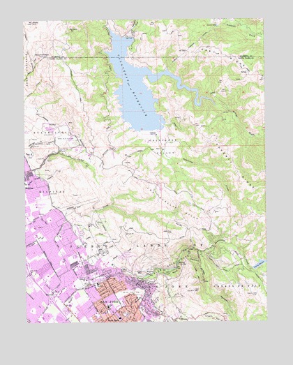 Calaveras Reservoir, CA USGS Topographic Map