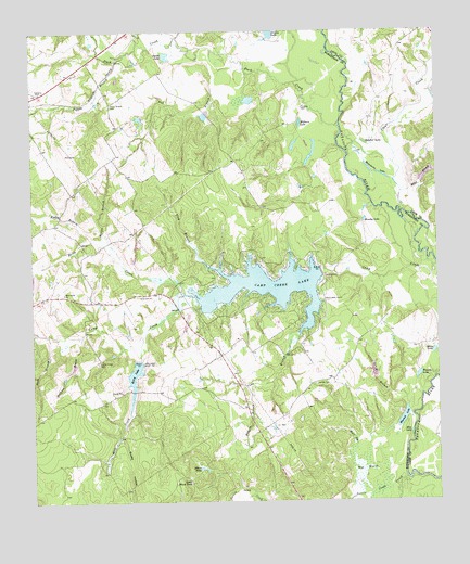 Camp Creek Lake, TX USGS Topographic Map