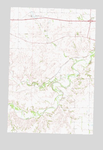 Crown Butte Lake, ND USGS Topographic Map